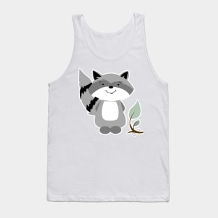 Enchanted Forest Raccoon Cartoon Animal Tank Top